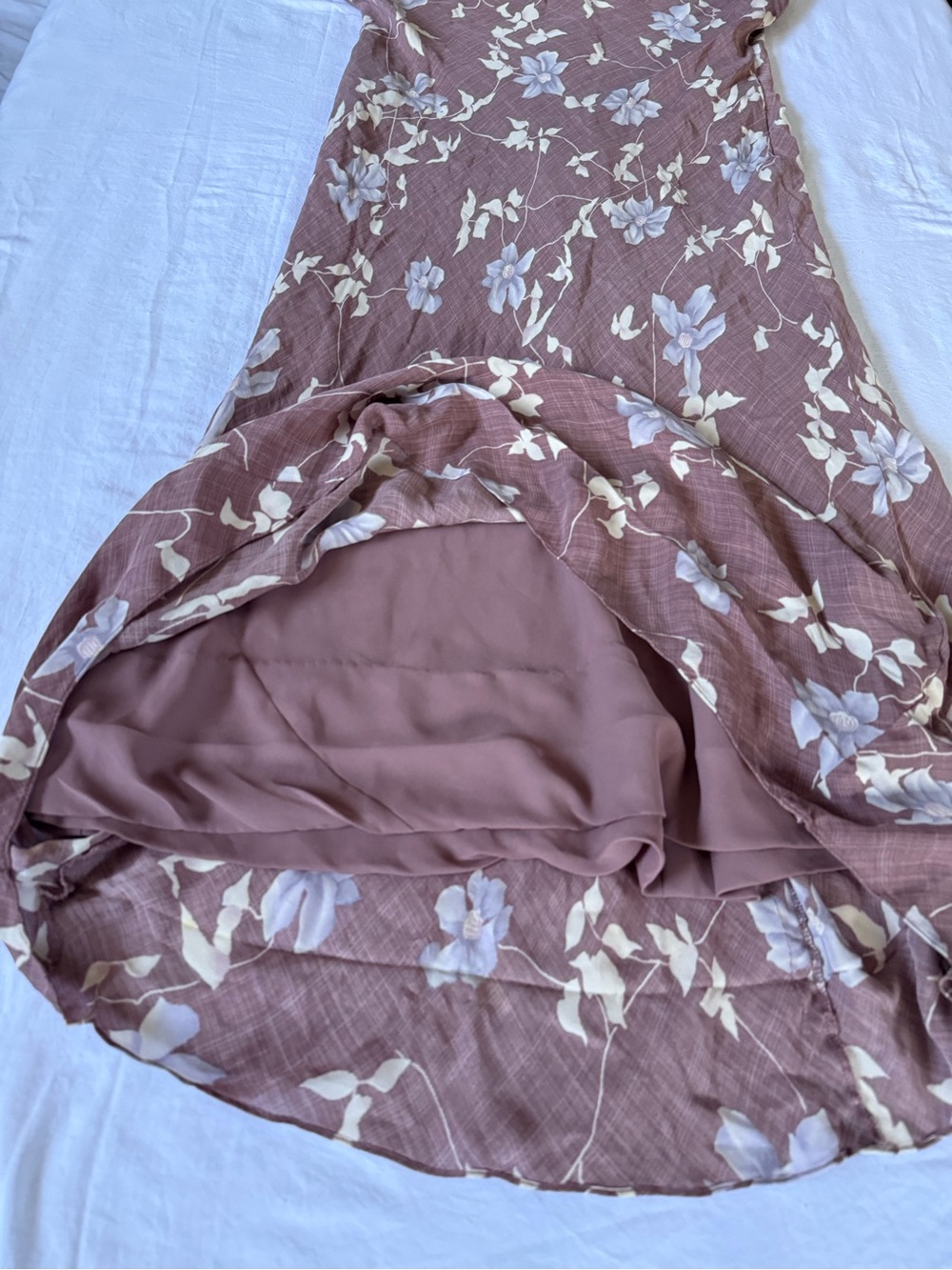 Brooks Brothers 14 Silk Bias Floral 90’s Mauve Dress - Picture 4 of 7